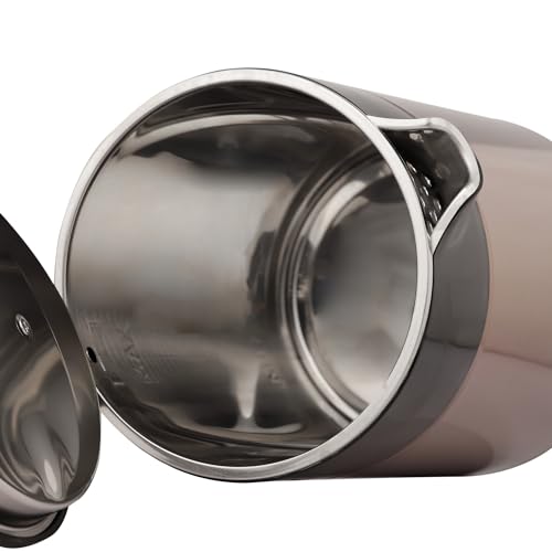 Image of Pringle Aqua Double Wall Electric Kettle 2L 1500W | Stainless Steel Inner | Boil Dry Protection & Auto Shut-Off | 360 Cordless Base | Inbuilt SS Filter | Concealed Heating Element - Copper