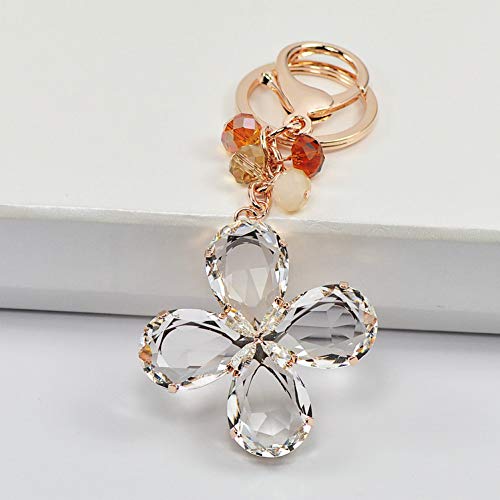Preisvergleich Produktbild GMTEXTILES Fashion Lucky Clover Kristall Transparente Schlüsselanhänger Auto Schlüsselanhänger Tasche Charm Schlüsselanhänger Schlüsselanhängerin Damen Freunde Geschenke