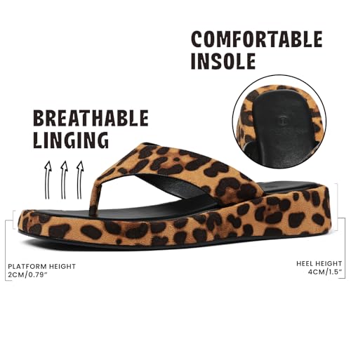 Image of CYNLLIO Slides for Women Slip on Flip Flops Sandals Casual Thongs Platform Wedges Sandals Summer Beach Shoes Comfy Walking Flats Shoes Outdoor Slippers