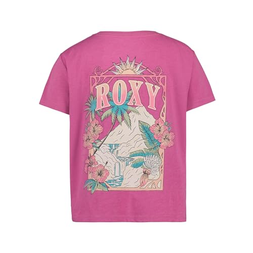 Image of Roxy Girls' Short Sleeve Boyfriend Fit Logo Tee, Crew Neck Graphic T-Shirt, Soft & Comfortable