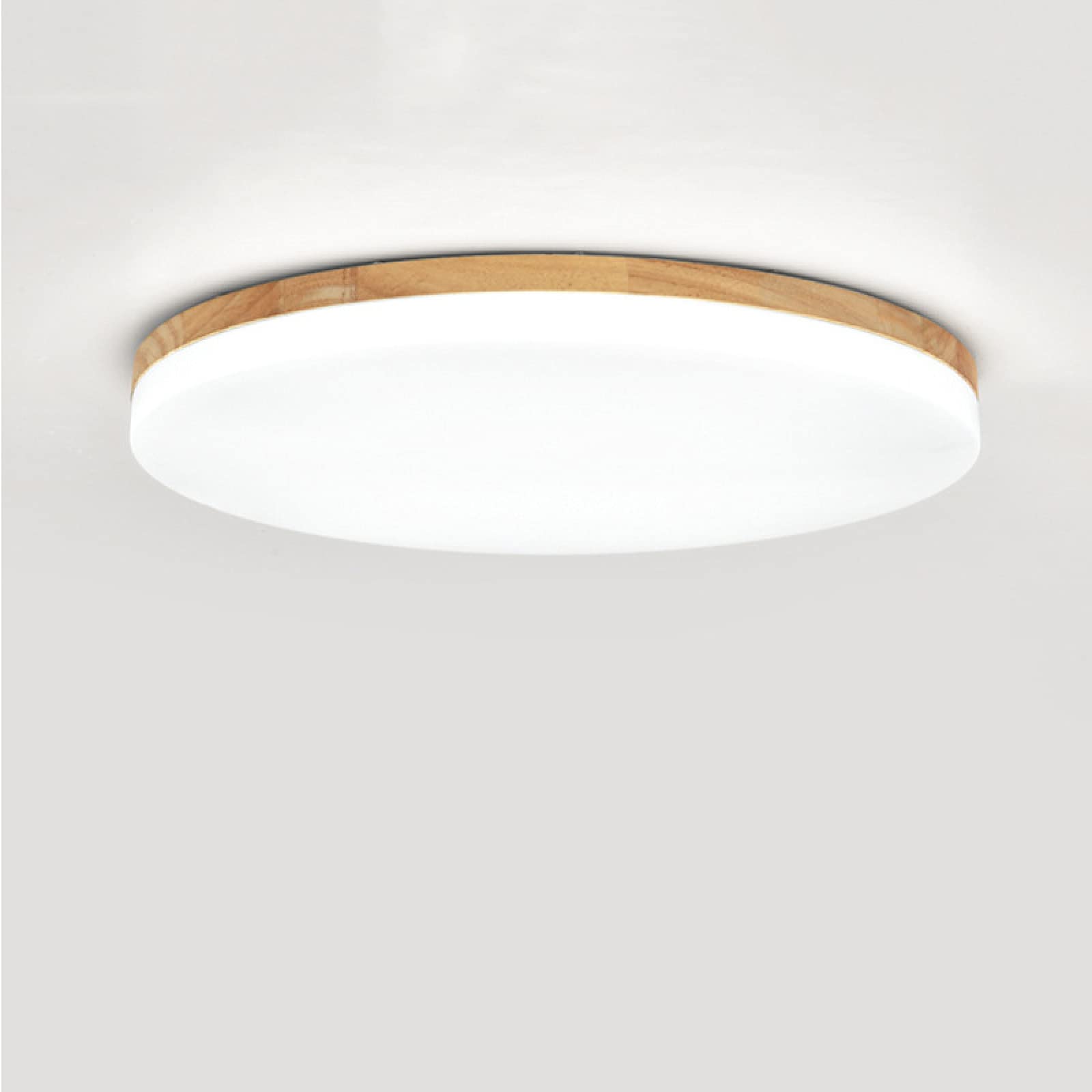 LOVTAL Round Solid Wood LED Ceiling Light, Modern Nordic Ultra-Thin Ceiling Lamp Flush Mount Ceiling Lighting for Bedroom, Living Room, Hallway,Cool White-38cm 24W