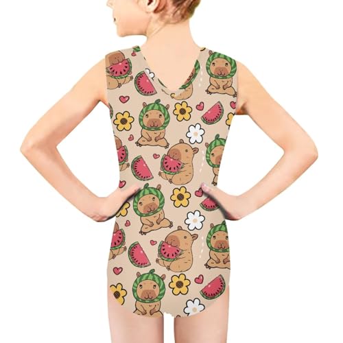 Image of Cartoon Pattern Kids Girls Bathing Suits One Piece Swimsuit Soft & Quick Dry, 5-14Years