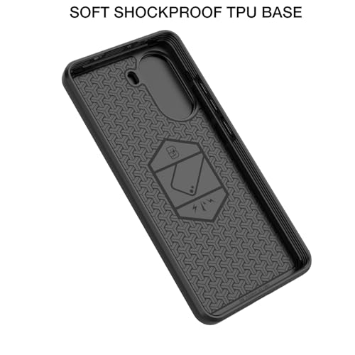 Image of Kapa Armor Slider Back Cover for Poco X7 Pro 5G | Inbuilt Ring + Camera Slider Shockproof Lens Protection Bumper Back Case (Blue)