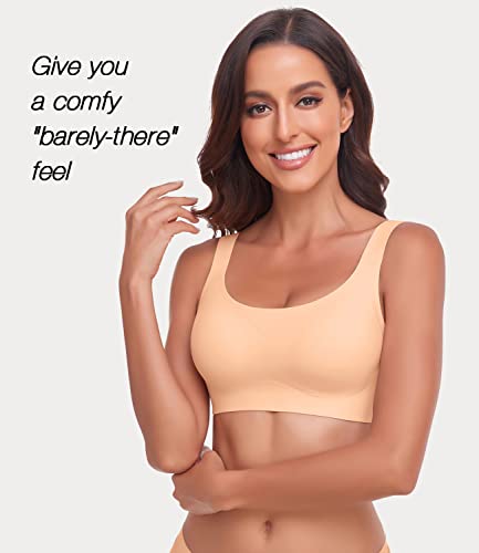 Woweny Minimizer Bras For Women Full Coverage Womens Bras No Underwire Sports Bras For Women Padded Push Up Bra (Beige, 3X-Large) #TOP3