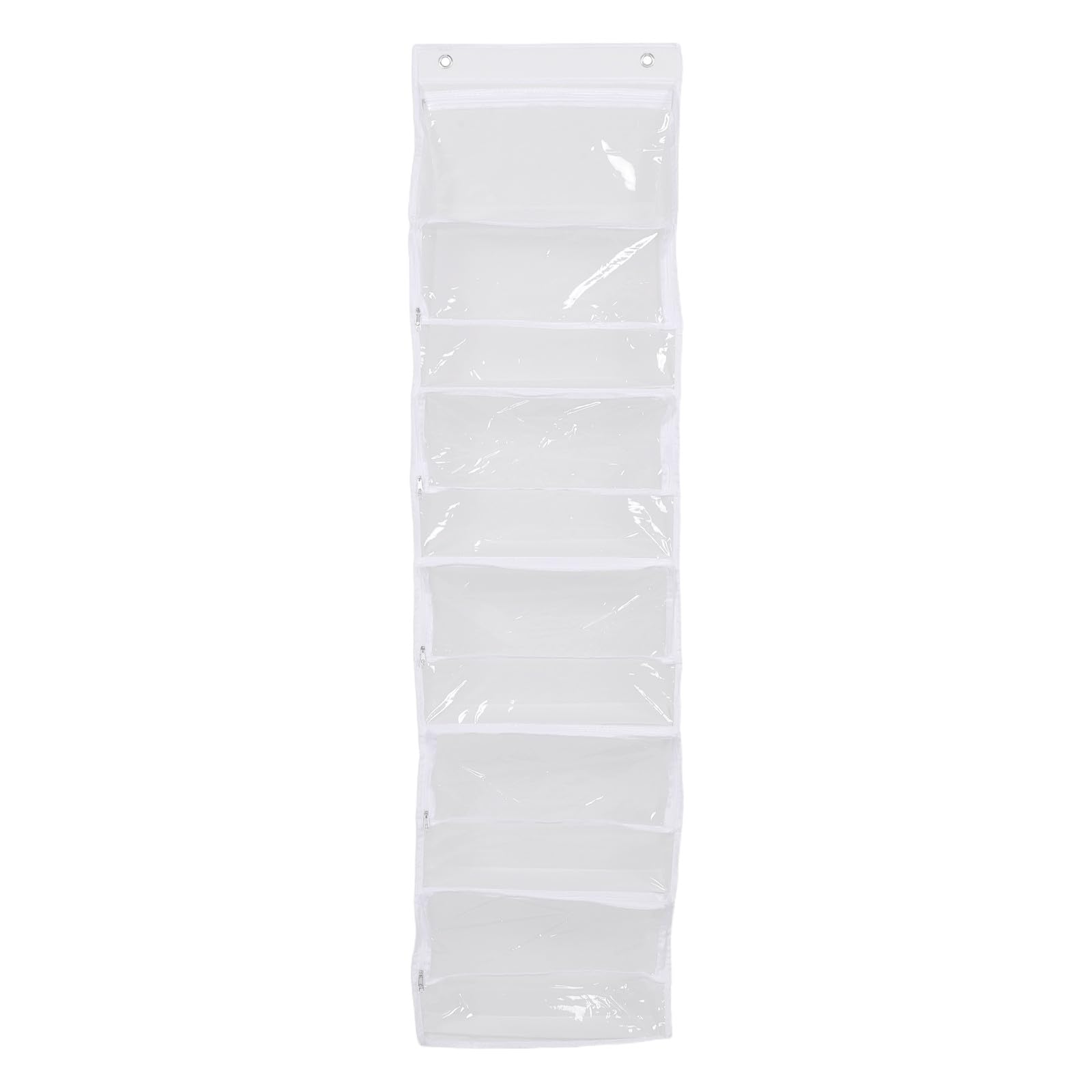 Organizzatore per Filati da Appendere con 6 Tasche con Chiusura a Cerniera - Borsa Multi-Scomparto da Appendere alla Porta, Trasparente, Porta Kit per Uncinetto, Gancio per Armadio, ago
