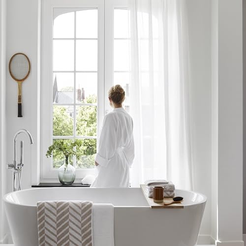 Image of Lacoste Classic Pique Cotton Terry Bath Robe, Unisex, One Size,