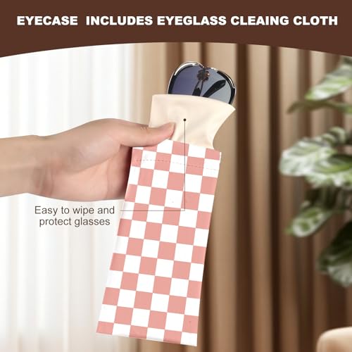 Image of Anikathy 2Pcs Sunglass Eyeglass Glasses Case Soft PU Leather with Cleaning Cloth Cute Glasses Pouch Bag for Men Women Girs