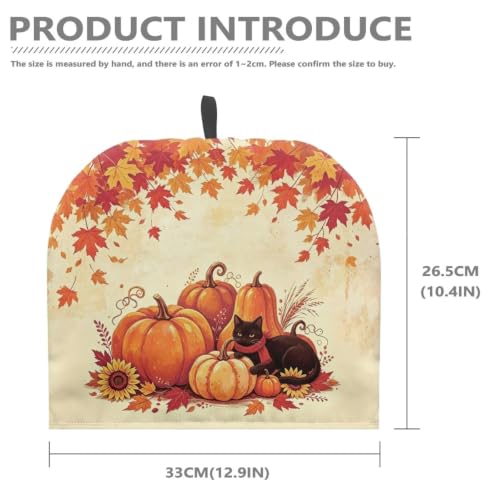 Image of Autumn Pumpkins Cat Cotton Tea Cozy Insulated Kettle Cover Kitchen Home Dining Teapots Suit Outdoor Dunch Thanksgiving Party House Decor