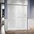 SUNNY SHOWER 60 in W x 72 in. H Semi-Frameless Shower Door 2 Sliding Door, Frosted Glass 1/4 inch Corner Shower Door Brushed Nickel Finish