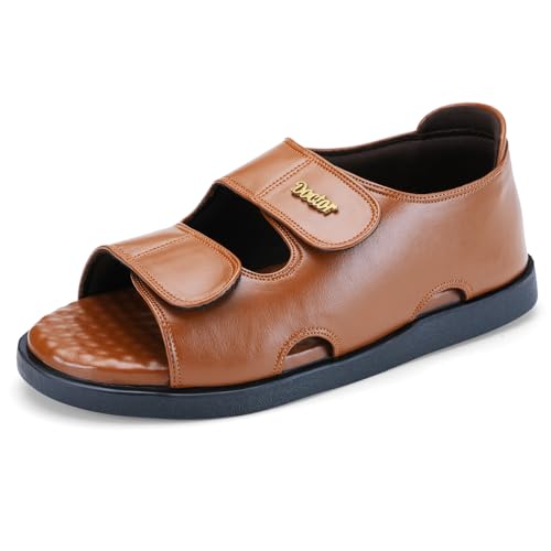 Image of DOCTOR EXTRA SOFT Orthopedic Diabetic Comfortable Dr Sole Footwear Daily Use Casual Wear Stylish Black Cushioned Adjustable Strap Sandals for Men's-Gents &Boy's L-10