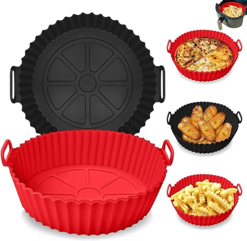 Kit 2 Formas de Silicone para Air Fryer Antiaderente e Reutilizáv...