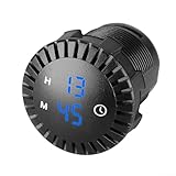 12V 24V Digitale wasserdichte Uhr für Motorräder mit Touchscreen-Funktion (Blau)