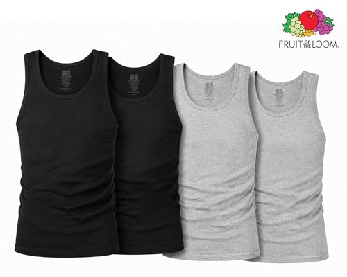 Image of Fruit of the Loom Men's Sleeveless Tag Free Moisture Wicking Tank A-Shirt