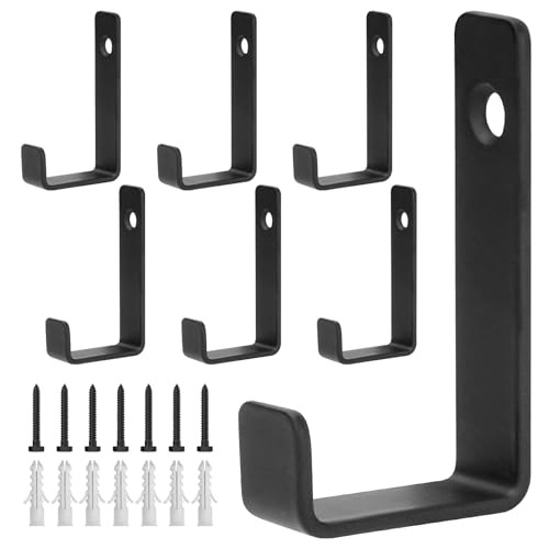 BATENGKEJI 7 Stück Kleiderhaken Wandhaken zum Schrauben, Kleiderhaken Garderobenhaken Schwarz für Jacken Mäntel Handtuch Handtaschen Badezimmer Schlafzimmer Wohnzimmer Kleiderschrank(Einzelloch)