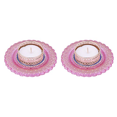 Handicraft Storeroom Acrylic Decorative Diya with Tealight Holder for Christmas and All Festive Seasons.(Set of 2 diyas)