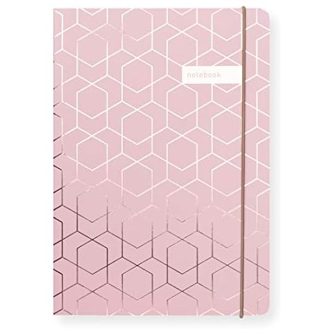 Matilda Myres Notebook - A5 Lined - Pink & Rose Gold Cover
