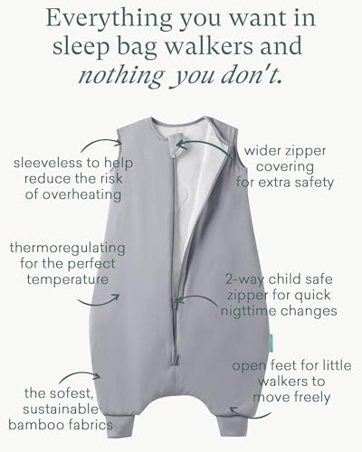 Image of PurComfy Supersoft Toddler Sleep Sack with Feet 1.0 TOG Premium Bamboo Viscose Sleep Bag Walker with Legs 12-18-24-2t-4t-5t