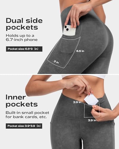 CHRLEISURE Leggings with Pockets for Women, High Waisted Tummy Control Workout Yoga Pants2