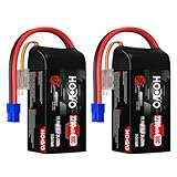 HOOVO 3S Lipo Battery 2200mAh 80C 11.1V Shorty Lipo Battery Pack Softcase with EC3 Connector for Drone RC Quadcopter Helicopter Airplane FPV RC Car, 2 Pack