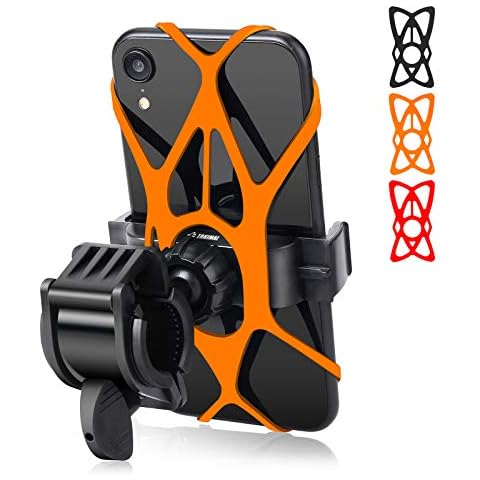 TRKIMAL Bike Phone Mount Universal Adjustable Cell Phone Holder for Bicycle Motorcycle Compatible with iPhone Max Xr Xs X Pro 12 11 8 7 Plus, Galaxy S20 S10 S9 S8 S7 Edge Note 10 9 8 7 Cover