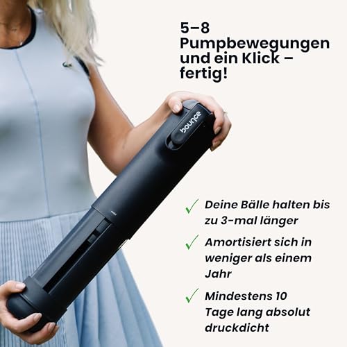 Bounce Tube Tennis – Tennisball Druckbehälter – Lebensdauer x3 – Rebound erhalten – Integrierte Tennisball Pumpe
