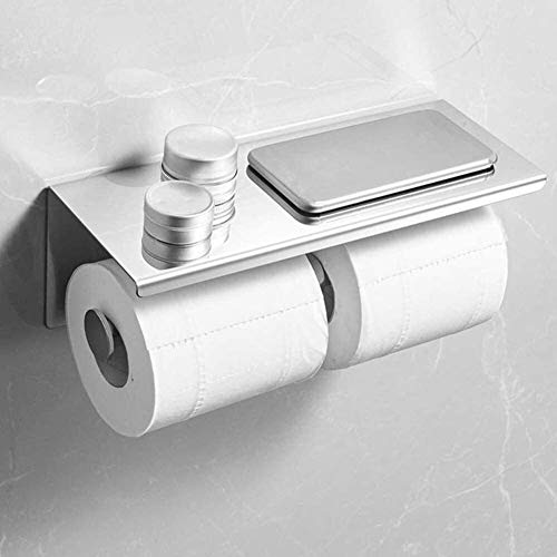 Toilettenpapierhalter, Edelstahl Toilettenpapierhalter, Küche, Wohnzimmer-Gewebe-Halter, Wandrollenhalter (Farbe: Schwarz) WKY (Color : Silver)