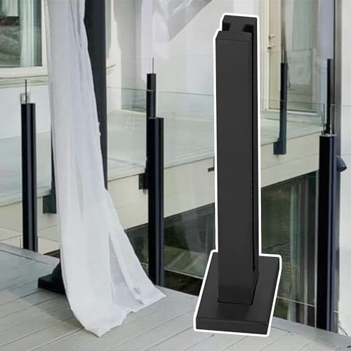 Poteau de garde-corps en verre en acier inoxydable noir au design minimaliste