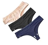 Anna & Eric Women's Low Waist Lace Panties with Soft Cotton 3 Pack(BBA+M)