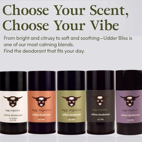Image of Tallow Deodorant, Udder Bliss (Lavender-Vanilla) 2.5 oz | Natural Ingredients, Aluminum-Free, Long-Lasting Odor Protection, From Grass-Fed Suet, No Synthetic Fragrance, Made in USA