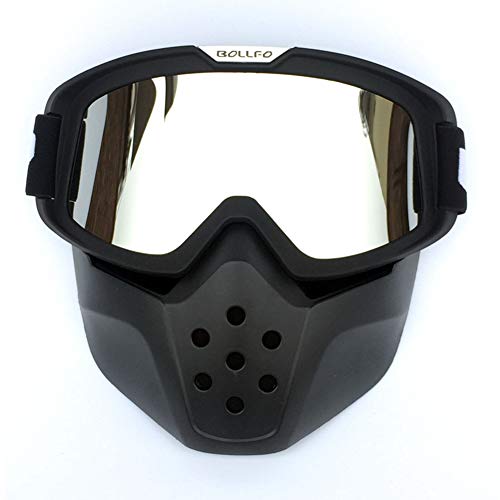 HCMAX Motocicleta Gafas de Protección Con Máscara Facial Desmontable Estilo Harley Casco Equitación Gafas de sol Regalo de San Valentín