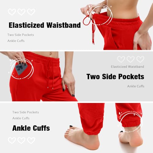 Image of Walifrey Womens Joggers with Pockets, Drawstring Sweatpants Women for Lounging Jogging Workout and Gym