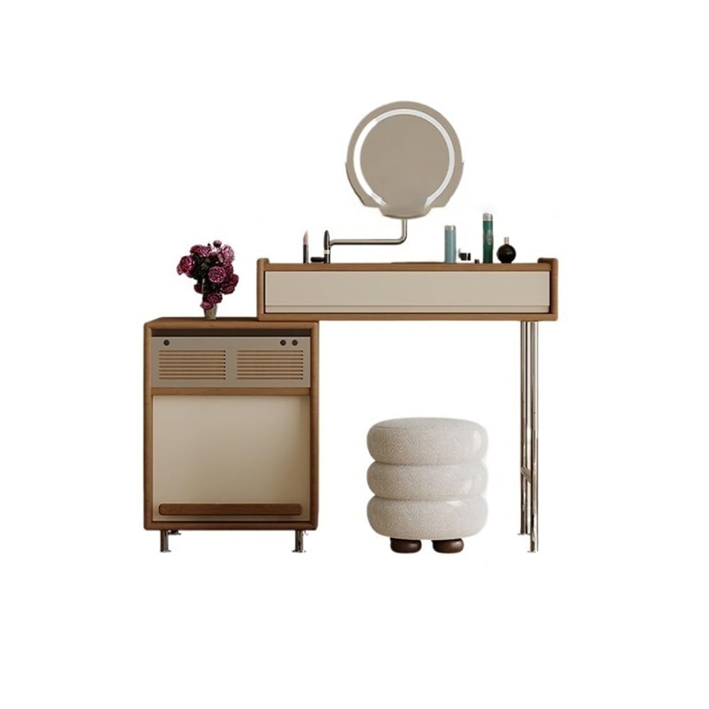 asdchZen Small Bedroom Dressing Table & Chest Of Drawers Elegant Vanity Desk For Space-Saving Stylish Makeup Station Modern Home Furniture