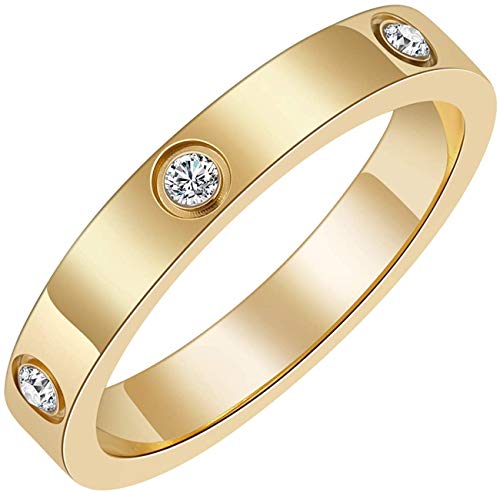 Stainless Steel Bangle with Cubic Zirconia Stones Love Friendship Jewelry ellipse Bracelet Holiday gift (Gold, 6.7)