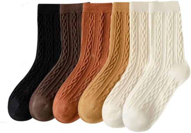 Image of Kelabia 6 Pair Cute Cotton Socks Kawaii Bear Ankle Preppy Ruffle Socks for Women Japanese Fall Vintage Crew Socks