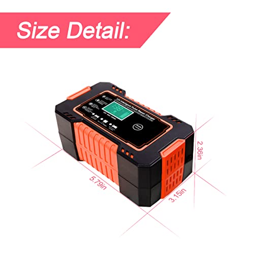 Image of Car Battery Charger, 12V-6A Automatic Battery Charger /Maintainer Smart Fully Trickle Charger for Cars, Motorcycles, SUVs, Engineering Vehicles, AGM /Gel Lead Acid Battery