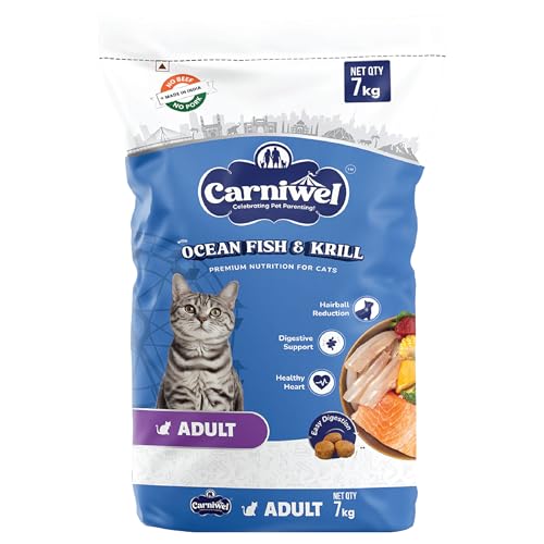 Image of Carniwel Ocean Fish & Antarctic Krill Adult Dry Cat Food 7 kg | Fresh & Natural Ingredients | Highly Palatable | Supports Healthy Skin & Glossy Coat | Premium Nutrition for Cats