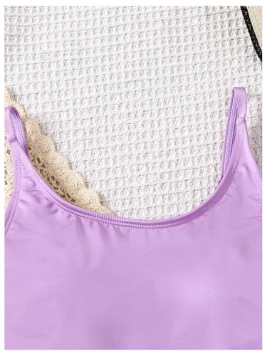 Milumia Girl's One Piece Swimsuit Ruched Bow Tie Side Scoop Neck Vacation Swimwear3