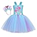 WonderBabe Kinderbekleidung Mädchen Meerjungfrau Tutu Tüll Kleid Kinder Ärmellos Geburtstag Show Tanz Outfit Blau Alter 2-3 Jahre