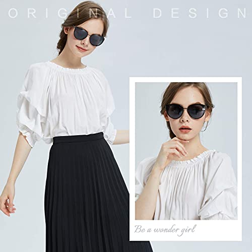 DUCO Cat Eye Sunglasses for Women Retro Polarized Womens Sun Glasses 90s Vintage Shades UV Protection DC12224