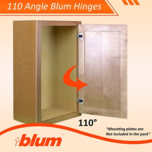 Pack Of 10 Blum 110 Degree Compact 33 Cabinet Hinges Bundle - Face Frame Self Close Nickel Finish Hinges For Kitchen Cabinets – Blum 33.3600 Concealed Hinges With 20 Wood Screws And 10 Bumpers #TOP1