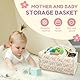 harupink Blumen Wickeltisch Organizer,Tragbarer Wickelorganizer mit verstellbaren Trennwänden und handhaben,Baby Nappy Caddy Organizer for Newborn Boy Nursery Decor or Girl
