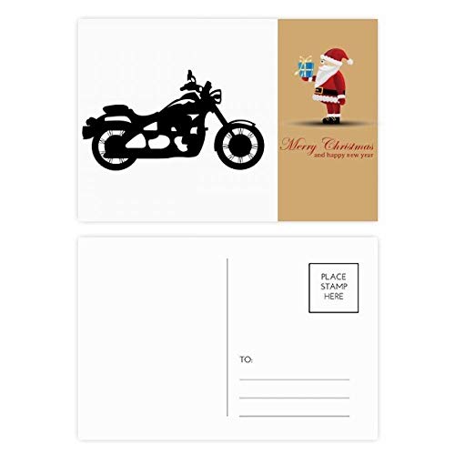 Cartes postales mecaniques moto graphisme Pere Noel Noir lot de 20 au carton rigide