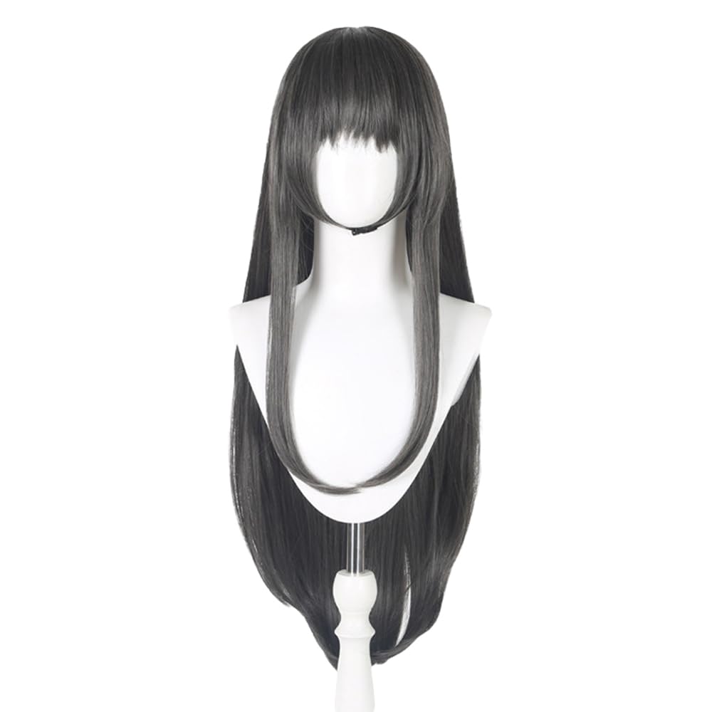 Anime Homura Akemi Wig Long Dark Gray Straight Party Hair Halloween Cosplay Props Accessory