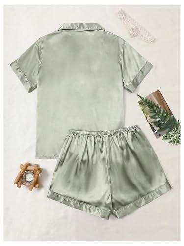 Image of Verdusa Pajamas For Women Set 2 Piece Summer Pajama Sets Cute Pjs Lounge Matching Button Shirt with Shorts