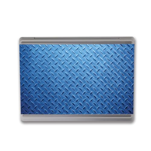 Image of MightySkins Carbon Fiber Skin Compatible with Microsoft Surface Laptop Go 3 (2023) Full Wrap Kit - Blue Gridiron | Protective, Durable Textured Carbon Fiber Finish | Made in The USA