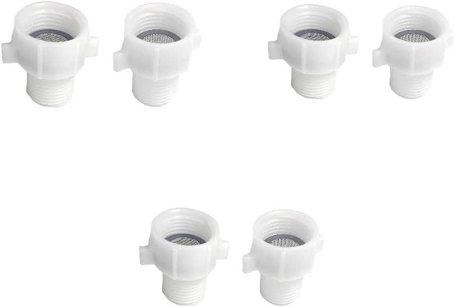 WKP001 2-PACK Plastic Water Inlet Adapter 7/8 Inch Female to 1/2 Male for Toilet Fill Valve Replacement Kit Part