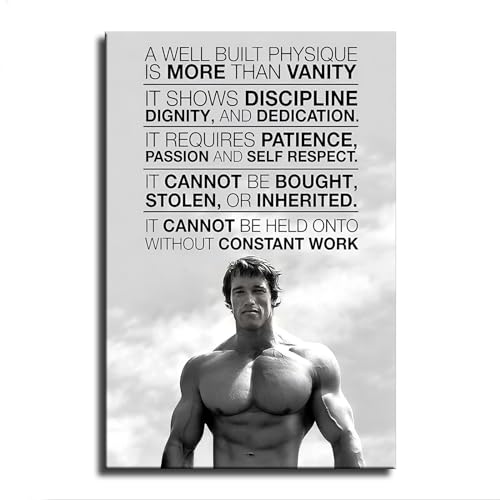 HTQFDC Arnold Schwarzenegger Poster Bodybuilding Age Canvas Art Poster and Wall Art Picture Print Modern Family Bedroom Decor (08x12inch-Unframed)
