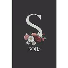 Sofia Cute initial letter S monogram notebook for Girls and Women journal, cool initial letter monogram flowers gifts, personalized diary for women ... notebook journal Sofia personalized name