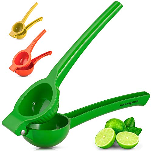 Hydration Nation Lime Squeezer - Single Bowl Metal Citrus Juicer Extracts Lime Juice In Seconds - Easy To Squeeze Manual Press Juicer
