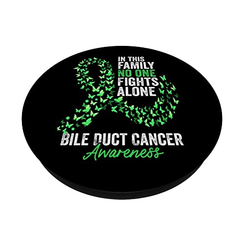 Bile Duct Cancer Awareness Month Butterflies Green Ribbon PopSockets Swappable PopGrip, Black - Image 2